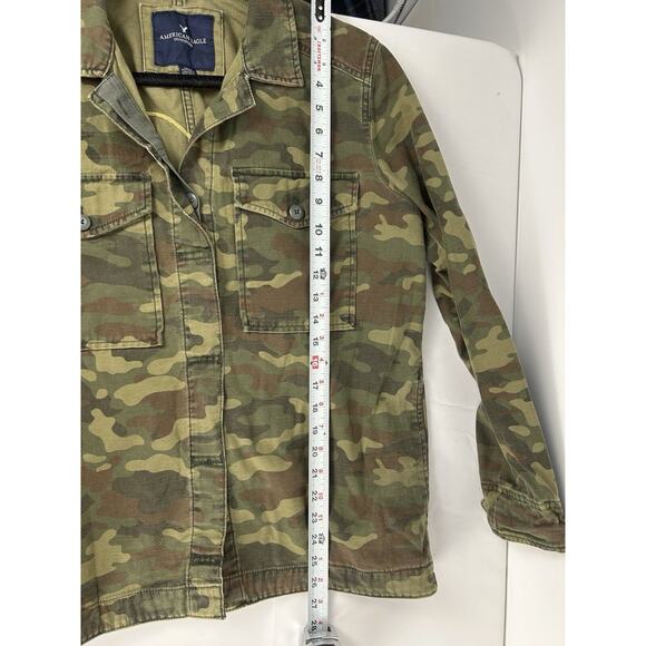 Vtg Y2K American Eagle Women's Camo Embroidered Nah Jacket Size L Broken Heart - Picture 11 of 12